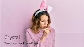  Presentation with health-care - Presentation theme featuring young-caucasian-woman-wearing-cute background and a soft green colored foreground