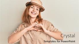  Presentation with explorer - PPT layouts featuring young-caucasian-woman-wearing-explorer background and a lemonade colored foreground