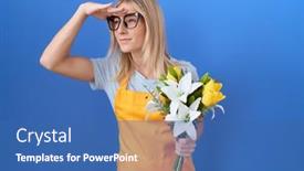  Presentation with hand holding flowers - 