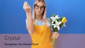  Presentation with hand holding flowers - 