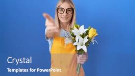  Presentation with hand holding flowers - 