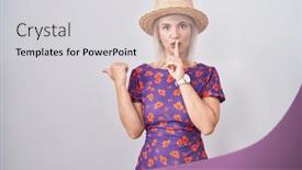  Presentation with summer flowers - Presentation theme consisting of young-caucasian-woman-wearing-flowers background and a  colored foreground