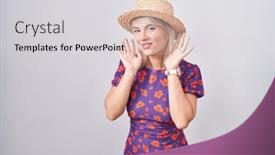  Presentation with deaf - Presentation design enhanced with young-caucasian-woman-wearing-flowers background and a light gray colored foreground
