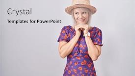  Presentation with summer flowers - Presentation theme with young-caucasian-woman-wearing-flowers background and a  colored foreground