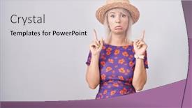  Presentation with summer flowers - Slide set consisting of young-caucasian-woman-wearing-flowers background and a  colored foreground