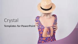  Presentation with self love - Presentation theme enhanced with young-caucasian-woman-wearing-flowers background and a light gray colored foreground