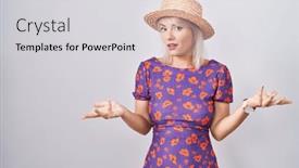  Presentation with summer flowers - Slide deck having young-caucasian-woman-wearing-flowers background and a  colored foreground