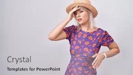  Presentation with flu virus - Slide set consisting of young-caucasian-woman-wearing-flowers background and a  colored foreground