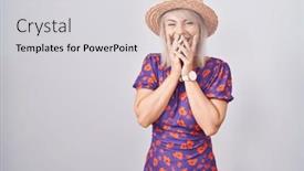  Presentation with scandal - Presentation theme consisting of young-caucasian-woman-wearing-flowers background and a light gray colored foreground