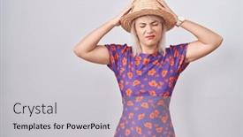  Presentation with summer flowers - Slide deck featuring young-caucasian-woman-wearing-flowers background and a  colored foreground