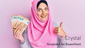  Presentation with islamic - Cool new slides with young-caucasian-woman-wearing-islamic backdrop and a lavender colored foreground