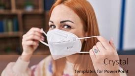  Presentation with medical - Slides consisting of young-caucasian-woman-wearing-medical background and a coral colored foreground