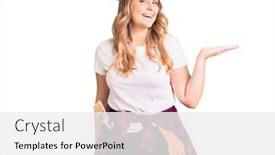  Presentation with camera security - Beautiful PPT theme featuring young-caucasian-woman-wearing-security backdrop and a white colored foreground