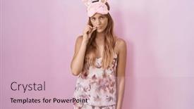  Presentation with lips mouth - PPT layouts with young-caucasian-woman-wearing-sleep background and a soft green colored foreground