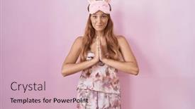  Presentation with forgiveness - Slides having young-caucasian-woman-wearing-sleep background and a soft green colored foreground