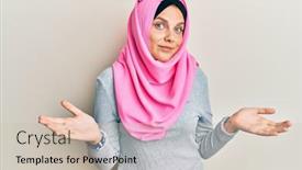  Presentation with islamic - Amazing slides having young-caucasian-woman-wearing-traditional backdrop and a soft green colored foreground