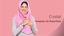  Presentation with traditional - Cool new presentation theme with young-caucasian-woman-wearing-traditional backdrop and a coral colored foreground