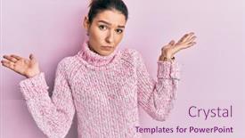  Presentation with wool - Theme with young-caucasian-woman-wearing-wool background and a lemonade colored foreground
