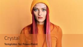  Presentation with wool - Amazing slides having young-caucasian-woman-wearing-wool backdrop and a gold colored foreground