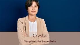  Presentation with simple - PPT theme featuring young-caucasian-woman-with-arms background and a  colored foreground