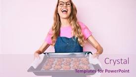  Presentation with hair - Beautiful presentation theme featuring young-caucasian-woman-with-blond backdrop and a lemonade colored foreground