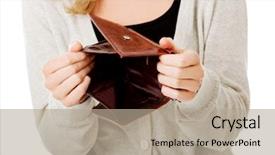  Presentation with empty - Beautiful theme featuring what should i do beautiful millennial lady resting her chin on a hand and looking into vacancy while trying to resolve a difficult issue backdrop and a light gray colored foreground