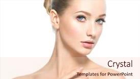  Presentation with skin health - Presentation featuring young caucasian woman with perfect background and a lemonade colored foreground