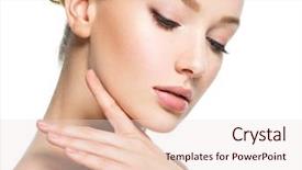  Presentation with skin health - Presentation with young caucasian woman with perfect background and a lemonade colored foreground