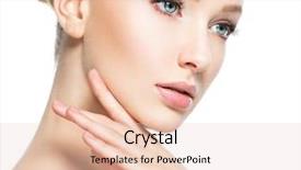  Presentation with skin health - Theme featuring young caucasian woman with perfect background and a lemonade colored foreground