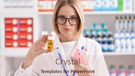  Presentation with woman crying - Presentation theme featuring young-caucasian-woman-working background and a  colored foreground