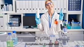  Presentation with lotion - PPT layouts enhanced with young-caucasian-woman-working background and a light gray colored foreground
