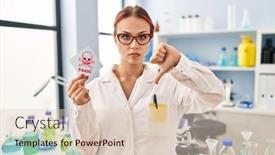  Presentation with toxic - Slide deck featuring young-caucasian-woman-working background and a lemonade colored foreground