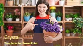  Presentation with hand holding flowers - 