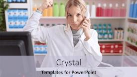  Presentation with muscle - Theme featuring young-caucasian-woman-working background and a  colored foreground