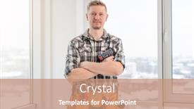  Presentation with worker - Audience pleasing PPT layouts consisting of young-caucasian-worker-with-tool backdrop and a coral colored foreground