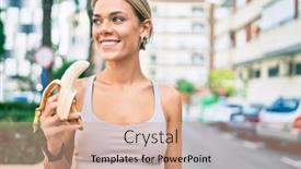  Presentation with strength - PPT layouts having young-cauciasian-fitness-woman-wearing background and a coral colored foreground