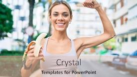  Presentation with woman sport - Slide set consisting of young-cauciasian-fitness-woman-wearing background and a coral colored foreground