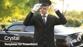  Presentation with luxury car - Audience pleasing PPT theme consisting of  backdrop and a  colored foreground