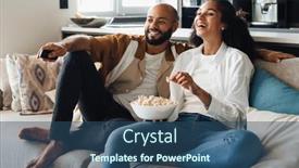  Presentation with cheerful - Presentation enhanced with young-cheerful-african-american-couple background and a ocean colored foreground