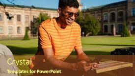  Presentation with man sitting bench - 