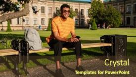  Presentation with man sitting bench - 