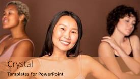  Presentation with cheerful - Beautiful presentation featuring young-cheerful-asian-woman backdrop and a coral colored foreground