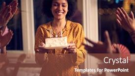  Presentation with birtday - Colorful presentation enhanced with young-cheerful-birtday-girl backdrop and a red colored foreground