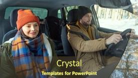  Presentation with cheerful - Amazing PPT layouts having young-cheerful-couple-in-warm backdrop and a tawny brown colored foreground