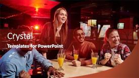  Presentation with broadcast - Beautiful PPT theme featuring young-cheerful-fans-of-various backdrop and a tawny brown colored foreground