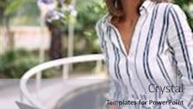  Presentation with botanical garden - Audience pleasing PPT layouts consisting of young-cheerful-female-student-posing backdrop and a light blue colored foreground