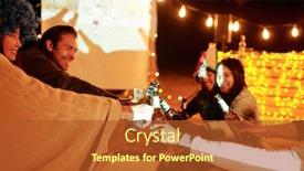  Presentation with broadcast - Presentation design having young-cheerful-football-fans-clinking background and a red colored foreground