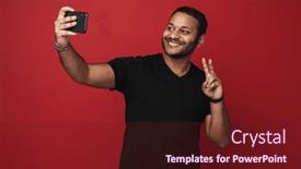  Presentation with peace - Presentation design having young-cheerful-indian-man-wearing background and a tawny brown colored foreground