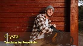  Presentation with man sitting bench - 