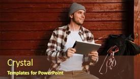  Presentation with man sitting bench - 